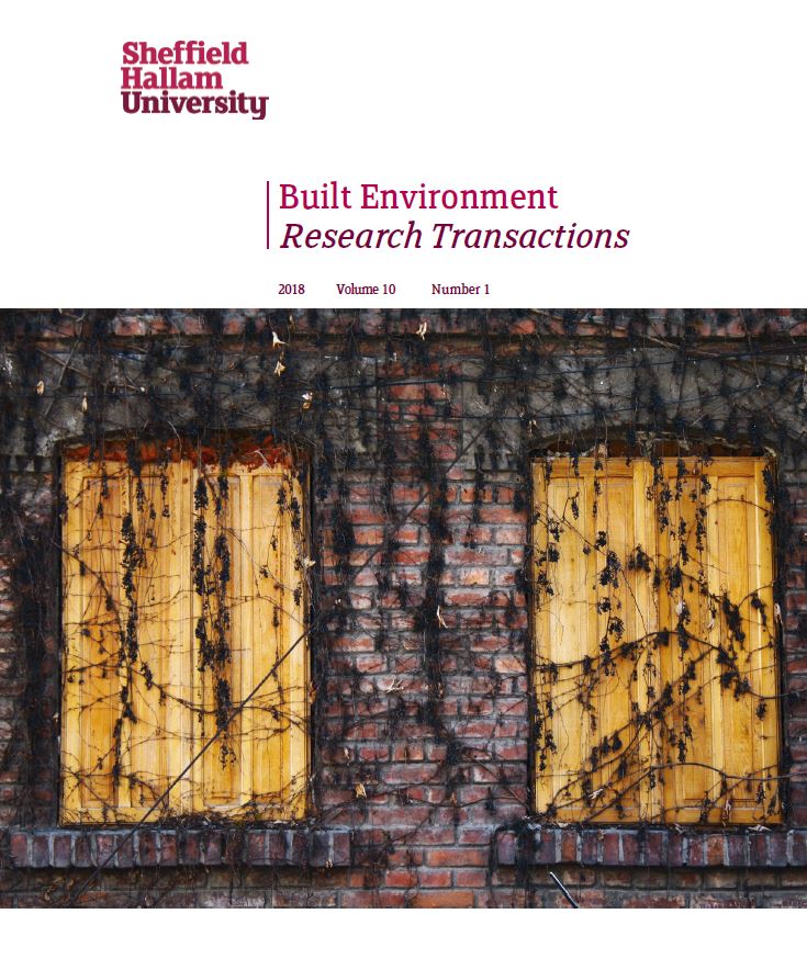 					View Vol. 10 No. 1 (2018): BERT Built Environment Research Transactions
				