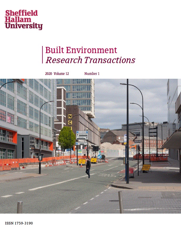 					View Vol. 12 No. 1 (2020): Built Environment Research Transactions
				